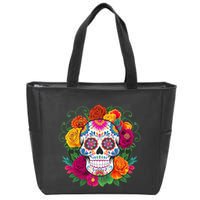 Dia De Los Muertos Costume Day Of The Dead Sugar Skull Zip Tote Bag