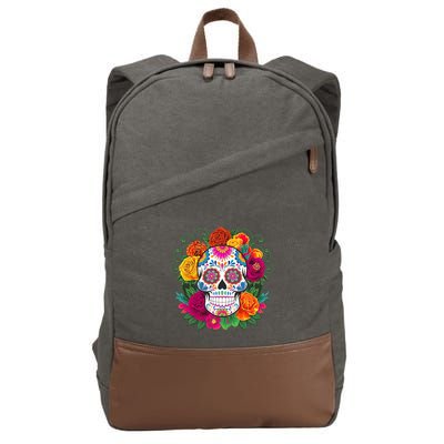Dia De Los Muertos Costume Day Of The Dead Sugar Skull Cotton Canvas Backpack