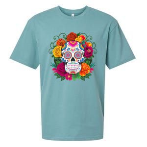 Dia De Los Muertos Costume Day Of The Dead Sugar Skull Sueded Cloud Jersey T-Shirt