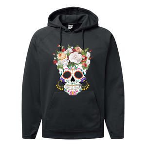 Dia De Los Muertos Day Of Dead Sugar Skull Costume Halloween Performance Fleece Hoodie