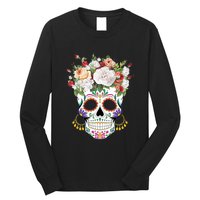 Dia De Los Muertos Day Of Dead Sugar Skull Costume Halloween Long Sleeve Shirt