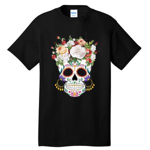 Dia De Los Muertos Day Of Dead Sugar Skull Costume Halloween Tall T-Shirt