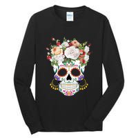 Dia De Los Muertos Day Of Dead Sugar Skull Costume Halloween Tall Long Sleeve T-Shirt