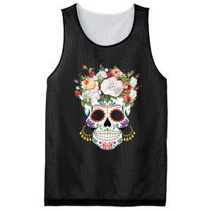 Dia De Los Muertos Day Of Dead Sugar Skull Costume Halloween Mesh Reversible Basketball Jersey Tank