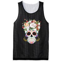 Dia De Los Muertos Day Of Dead Sugar Skull Costume Halloween Mesh Reversible Basketball Jersey Tank