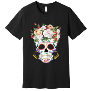 Dia De Los Muertos Day Of Dead Sugar Skull Costume Halloween Premium T-Shirt