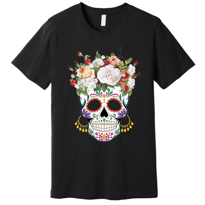 Dia De Los Muertos Day Of Dead Sugar Skull Costume Halloween Premium T-Shirt