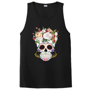 Dia De Los Muertos Day Of Dead Sugar Skull Costume Halloween PosiCharge Competitor Tank