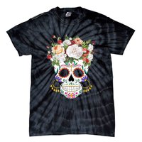 Dia De Los Muertos Day Of Dead Sugar Skull Costume Halloween Tie-Dye T-Shirt