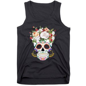 Dia De Los Muertos Day Of Dead Sugar Skull Costume Halloween Tank Top