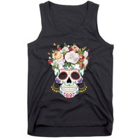 Dia De Los Muertos Day Of Dead Sugar Skull Costume Halloween Tank Top