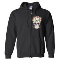 Dia De Los Muertos Day Of Dead Sugar Skull Costume Halloween Full Zip Hoodie