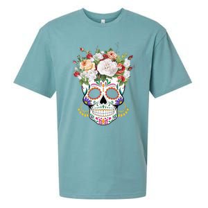 Dia De Los Muertos Day Of Dead Sugar Skull Costume Halloween Sueded Cloud Jersey T-Shirt