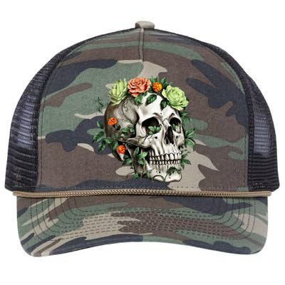 Dia De Los Muertos Costume Day Of The Dead Sugar Skull Retro Rope Trucker Hat Cap