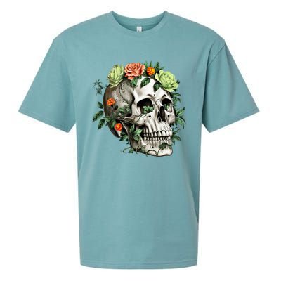 Dia De Los Muertos Costume Day Of The Dead Sugar Skull Sueded Cloud Jersey T-Shirt