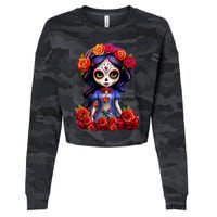 Dia De Los Muertos La Catrina Day Of The Dead Cropped Pullover Crew