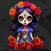 Dia De Los Muertos La Catrina Day Of The Dead Cropped Pullover Crew