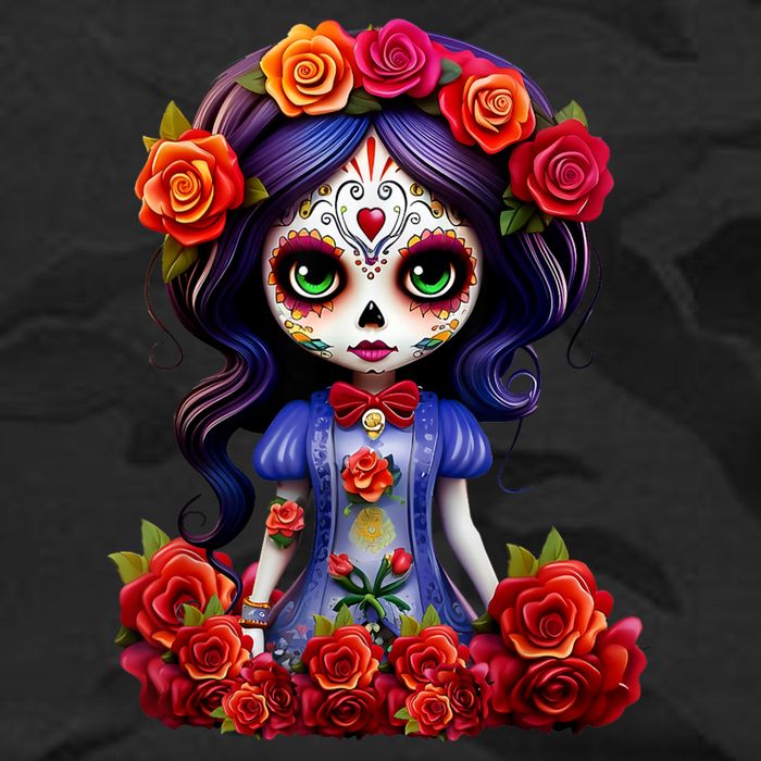 Dia De Los Muertos La Catrina Day Of The Dead Cropped Pullover Crew