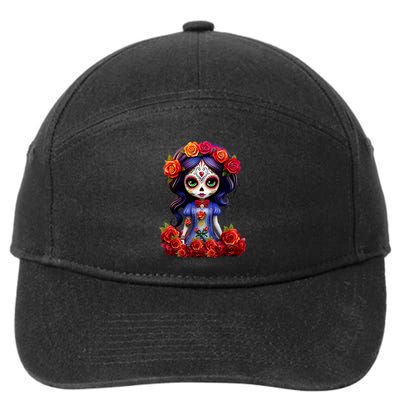 Dia De Los Muertos La Catrina Day Of The Dead 7-Panel Snapback Hat
