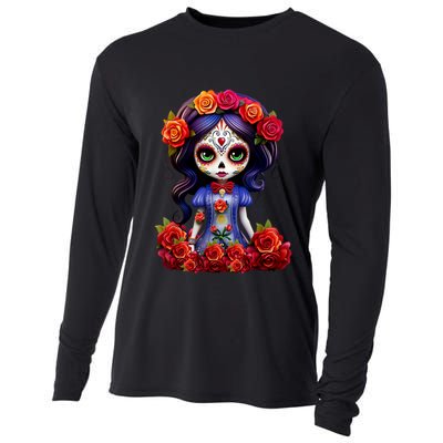 Dia De Los Muertos La Catrina Day Of The Dead Cooling Performance Long Sleeve Crew