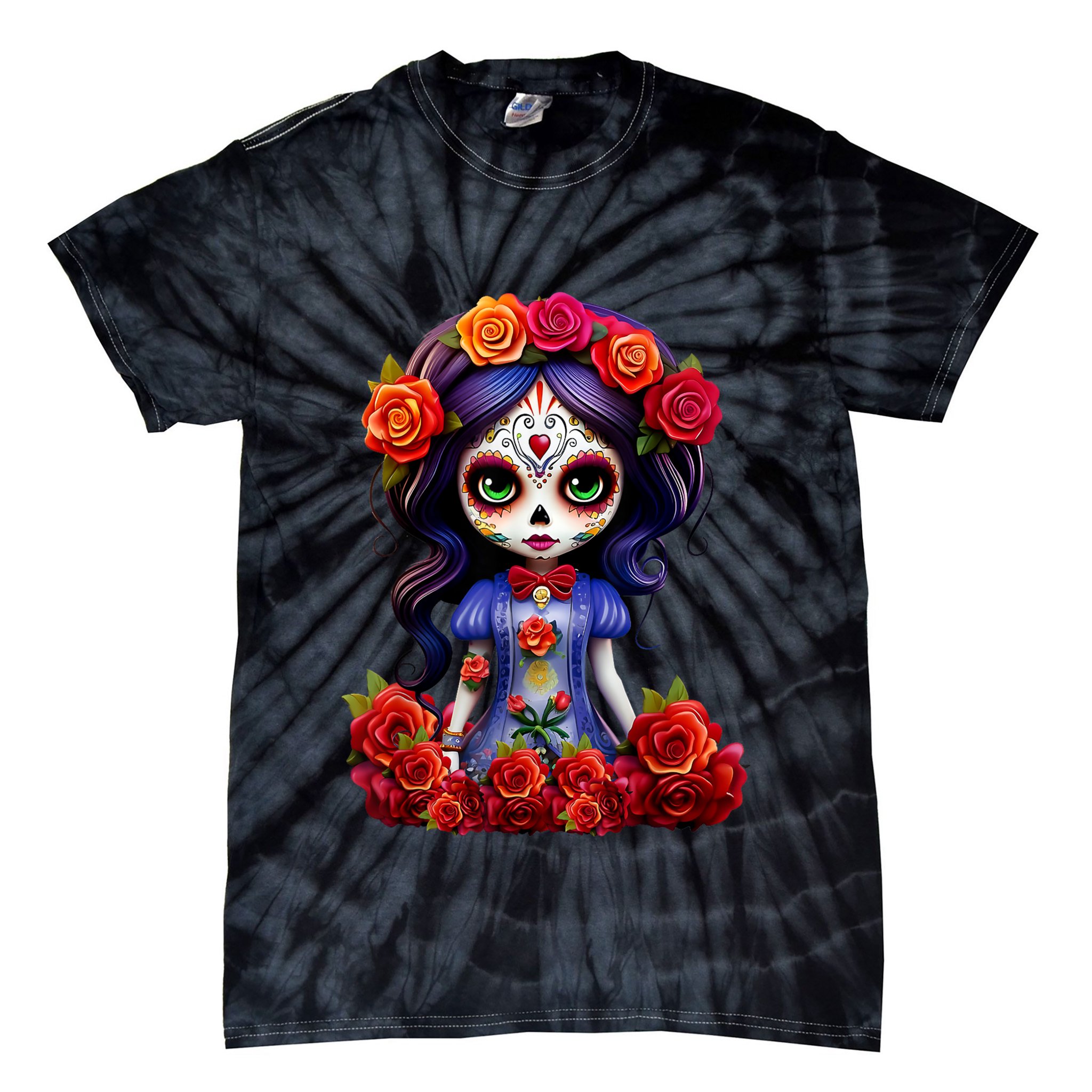Dia De Los Muertos La Catrina Day Of The Dead Tie-Dye T-Shirt