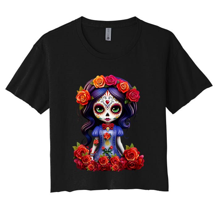 Dia De Los Muertos La Catrina Day Of The Dead Women's Crop Top Tee