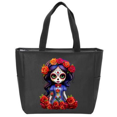 Dia De Los Muertos La Catrina Day Of The Dead Zip Tote Bag