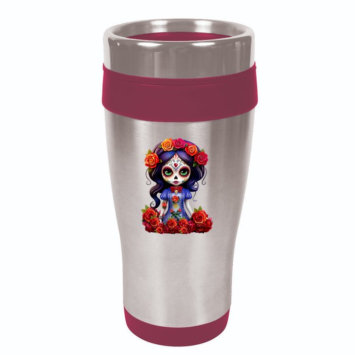 Dia De Los Muertos La Catrina Day Of The Dead 16oz Travel Tumbler
