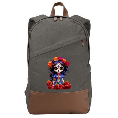 Dia De Los Muertos La Catrina Day Of The Dead Cotton Canvas Backpack