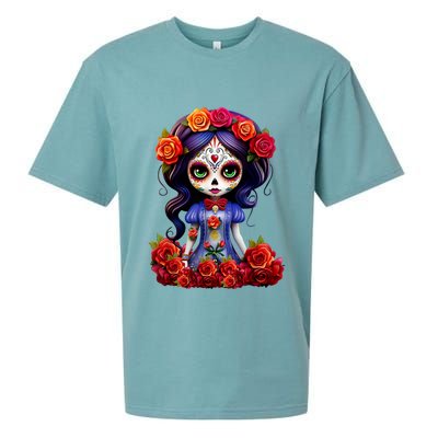 Dia De Los Muertos La Catrina Day Of The Dead Sueded Cloud Jersey T-Shirt