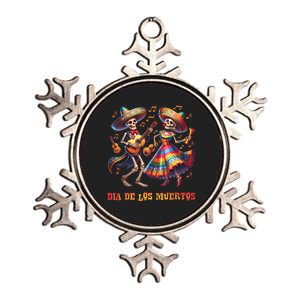 Dia De Los Muertos Dancing Skeletons Guitar Day Of The Dead Metallic Star Ornament