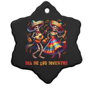 Dia De Los Muertos Dancing Skeletons Guitar Day Of The Dead Ceramic Star Ornament