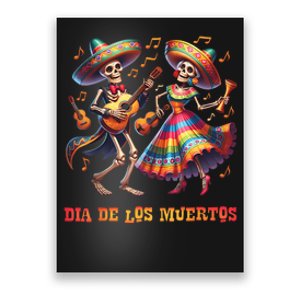 Dia De Los Muertos Dancing Skeletons Guitar Day Of The Dead Poster