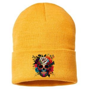 Dia De Los Muertos Costume Day Of Dead Sugar Skull Sustainable Knit Beanie