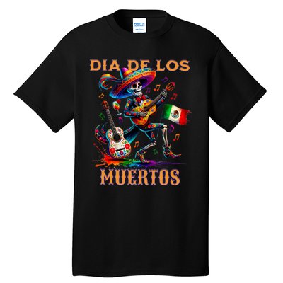 Dia De Los Muertos Skeleton Play Guitar Day Of The Dead Tall T-Shirt