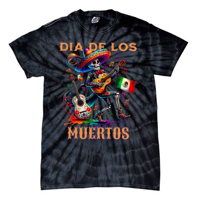 Dia De Los Muertos Skeleton Play Guitar Day Of The Dead Tie-Dye T-Shirt