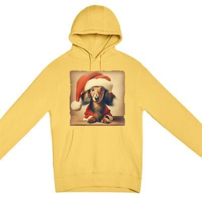 Dachshund Dog Lover Christmas Xmas Santa Family Holiday Gift Premium Pullover Hoodie