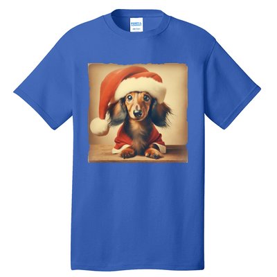 Dachshund Dog Lover Christmas Xmas Santa Family Holiday Gift Tall T-Shirt