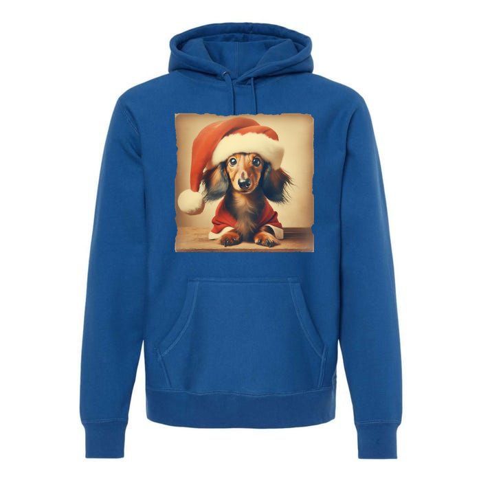 Dachshund Dog Lover Christmas Xmas Santa Family Holiday Gift Premium Hoodie