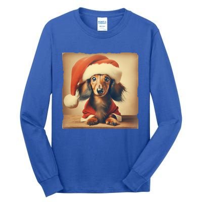 Dachshund Dog Lover Christmas Xmas Santa Family Holiday Gift Tall Long Sleeve T-Shirt