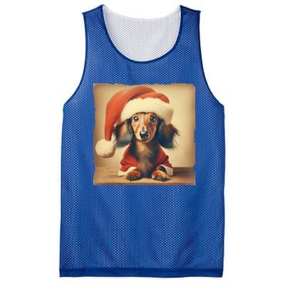 Dachshund Dog Lover Christmas Xmas Santa Family Holiday Gift Mesh Reversible Basketball Jersey Tank