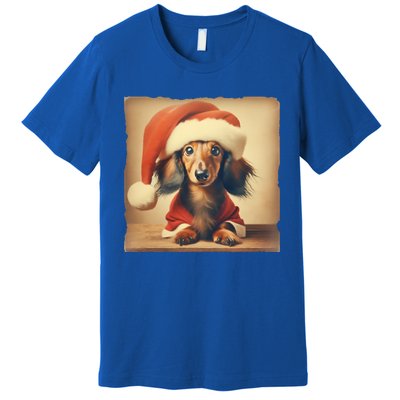 Dachshund Dog Lover Christmas Xmas Santa Family Holiday Gift Premium T-Shirt