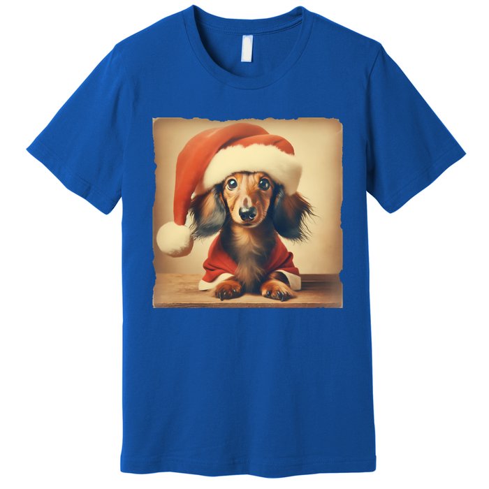 Dachshund Dog Lover Christmas Xmas Santa Family Holiday Gift Premium T-Shirt