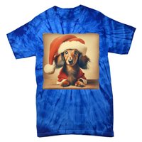 Dachshund Dog Lover Christmas Xmas Santa Family Holiday Gift Tie-Dye T-Shirt