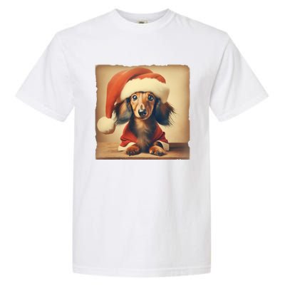 Dachshund Dog Lover Christmas Xmas Santa Family Holiday Gift Garment-Dyed Heavyweight T-Shirt