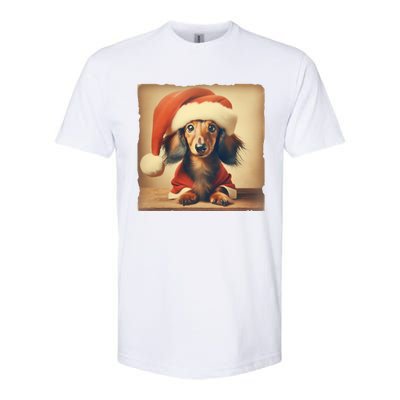 Dachshund Dog Lover Christmas Xmas Santa Family Holiday Gift Softstyle CVC T-Shirt