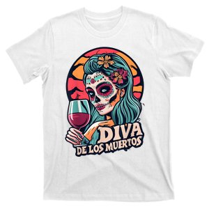 Diva De Los Muertos Skeleton Halloween Party T-Shirt