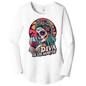 Diva De Los Muertos Skeleton Halloween Party Women's Perfect Tri Tunic Long Sleeve Shirt