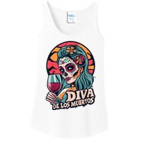 Diva De Los Muertos Skeleton Halloween Party Ladies Essential Tank