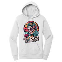 Diva De Los Muertos Skeleton Halloween Party Women's Pullover Hoodie